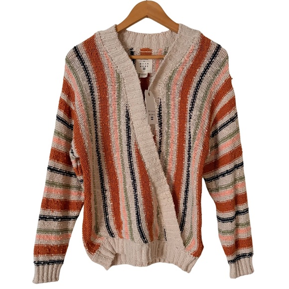 NWT Billabong Bring it together multicolor open weave crossover sweater, S - Picture 12 of 13